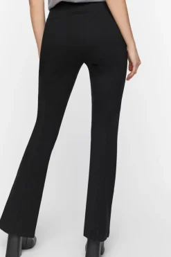 Mid-Rise Flare Split-Hem Pants