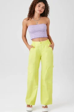 Mid-Rise Straight-Leg Cargo Pants