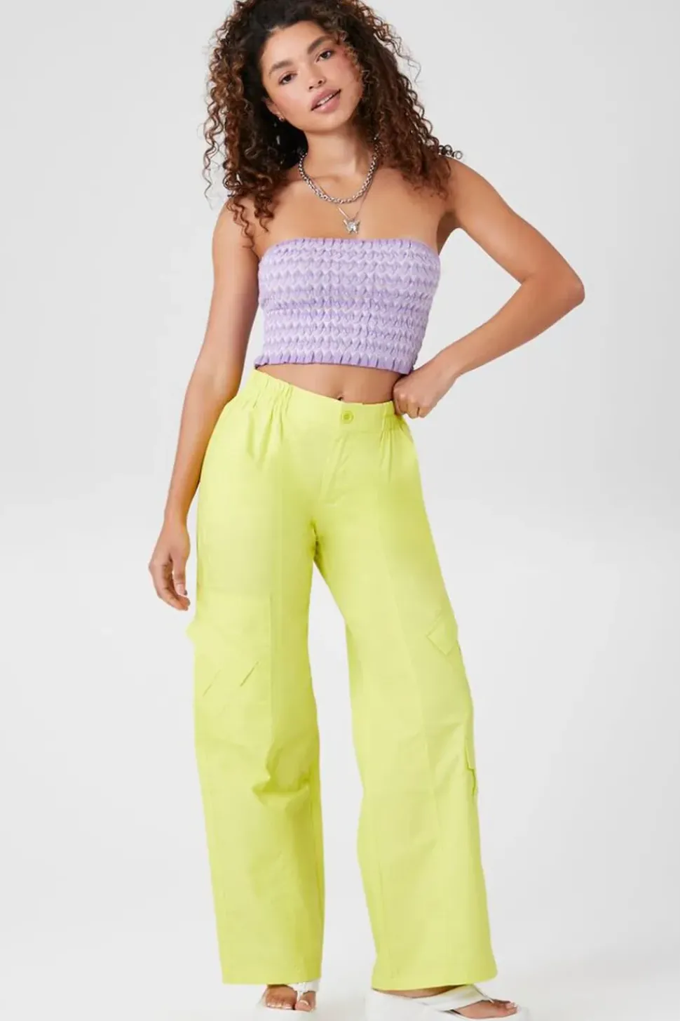 Mid-Rise Straight-Leg Cargo Pants