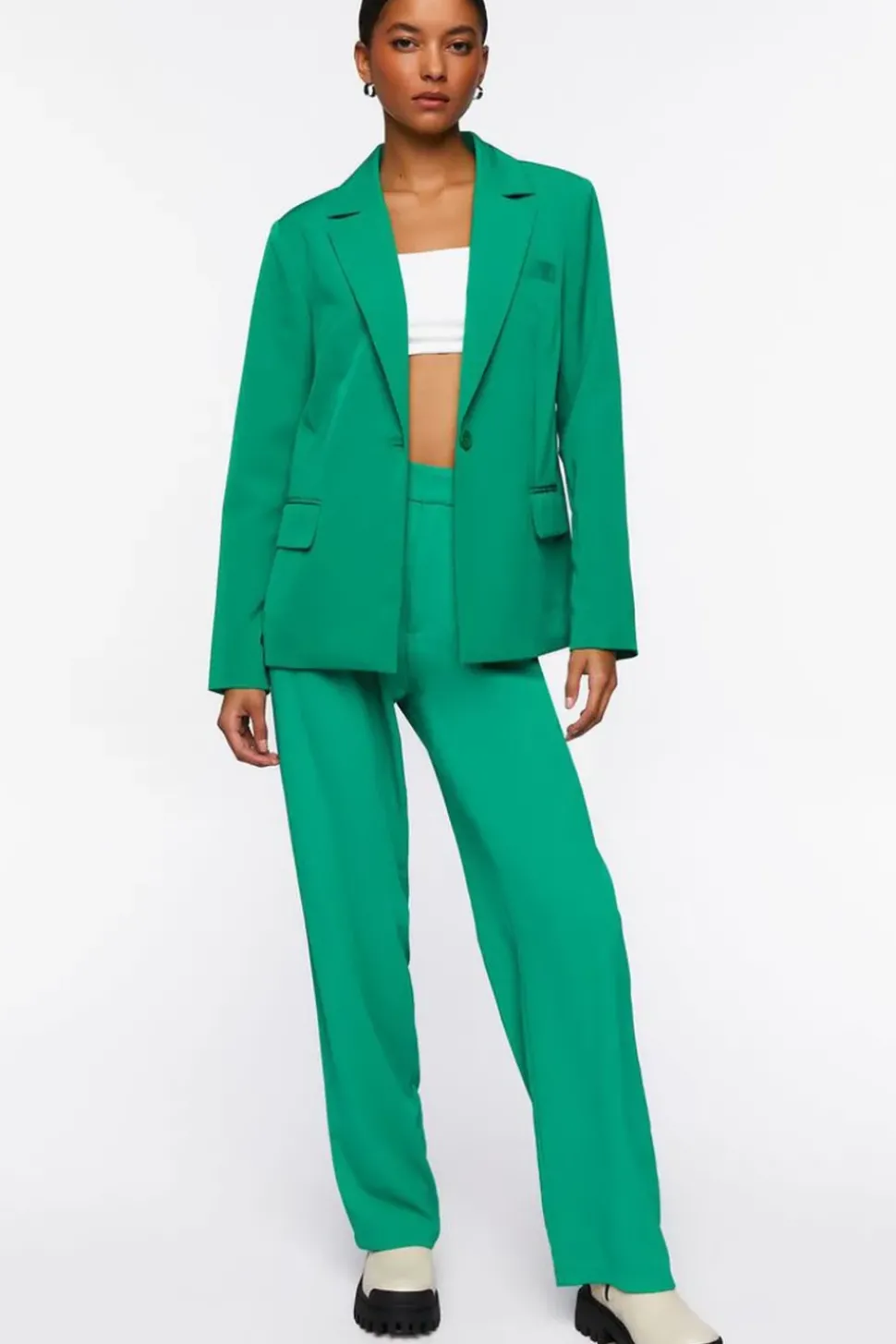 Mid-Rise Straight-Leg Trousers