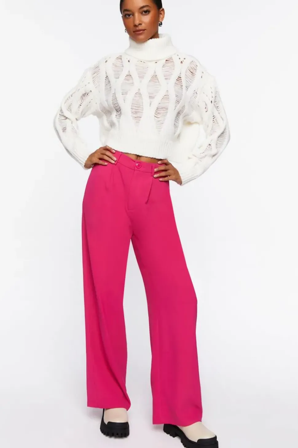 Mid-Rise Wide-Leg Pants
