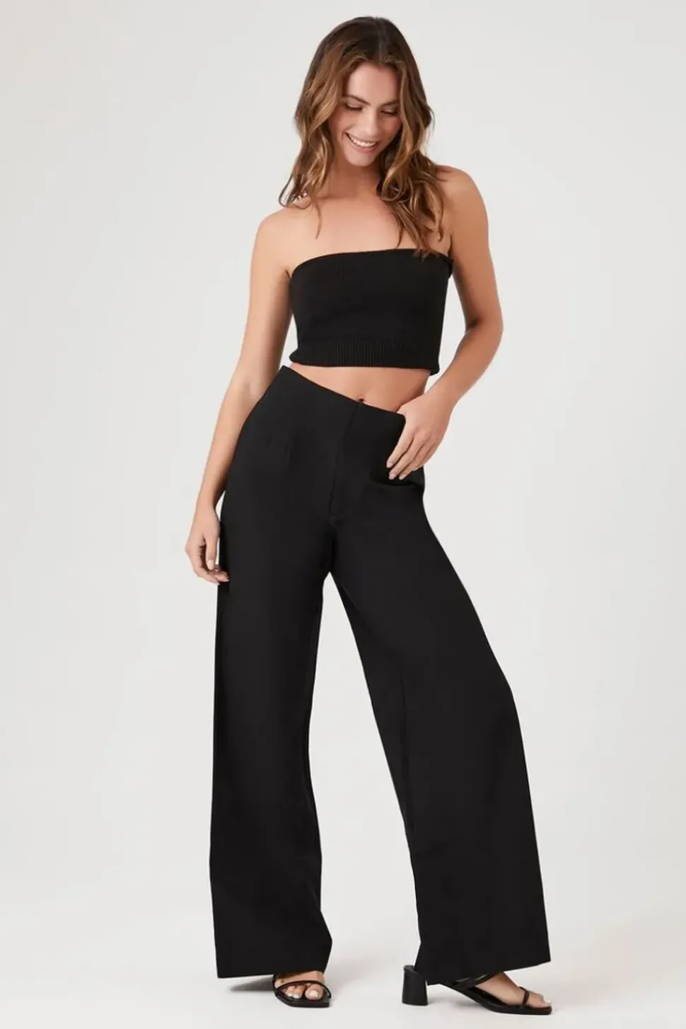 Mid-Rise Wide-Leg Pants