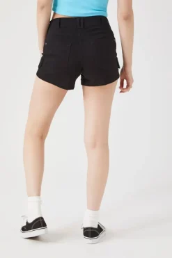 Mid-Rise Zippered Shorts