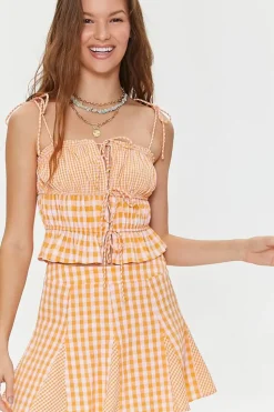 Mixed Plaid Mini Skirt