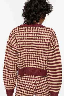 Mixed Print Cardigan Sweater