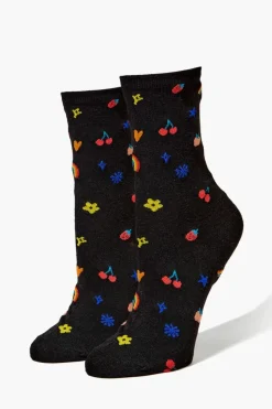 Mixed Print Crew Socks