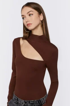 Mock Neck Cutout Bodysuit