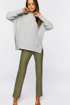 Mock Neck Drop-Sleeve Sweater