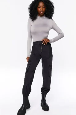 Mock Neck Half-Zip Bodysuit