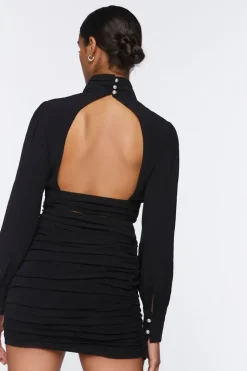 Mock Neck Top & Mini Skirt Set