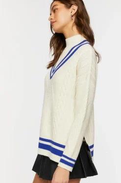 Mock Neck Varsity Sweater