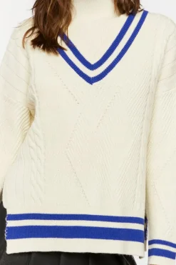 Mock Neck Varsity Sweater