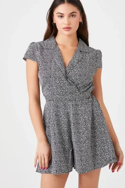 Mock Wrap Surplice Romper