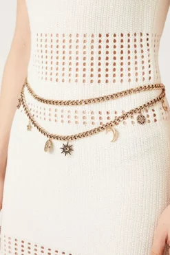 Moon & Star Tiered Chain Hip Belt