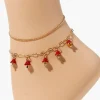 Mushroom Charm Anklet Set