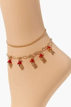 Mushroom Charm Anklet Set
