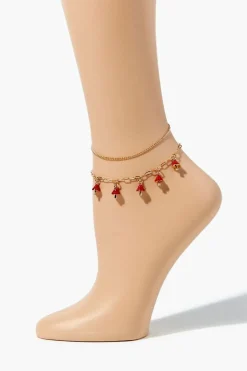 Mushroom Charm Anklet Set