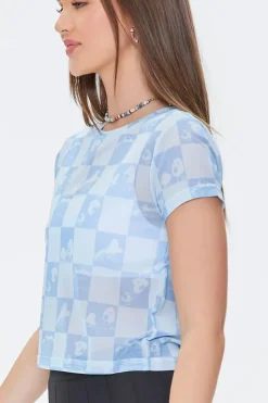 Mushroom Checkered Mesh Tee