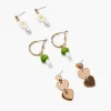 Mushroom & Floral Drop Earring Set