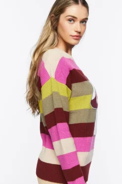Mushroom Graphic Striped Sweater