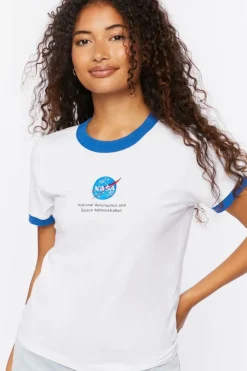 Nasa Graphic Ringer Cropped Tee