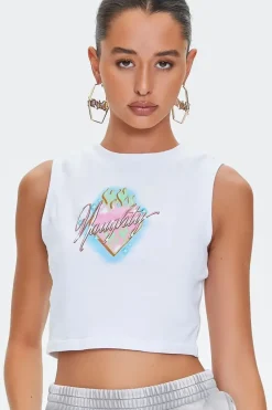 Naughty Cropped Muscle Tee
