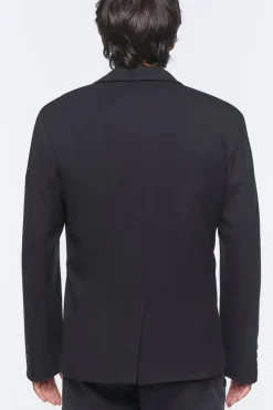 Notched Button-Front Blazer