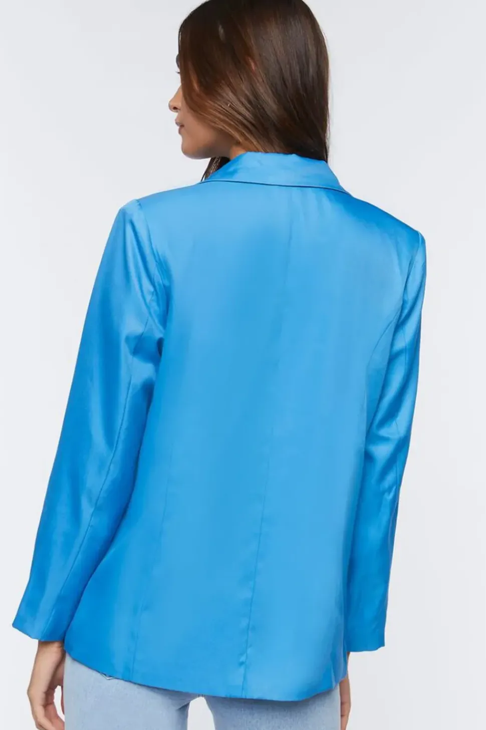 Notched Button-Front Blazer