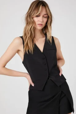 Notched Button-Up Vest