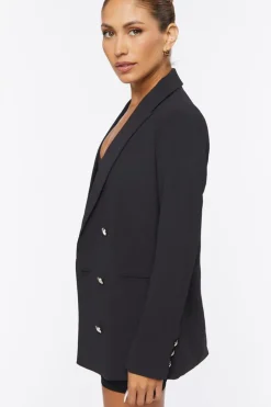 Notched Double-Breasted Blazer