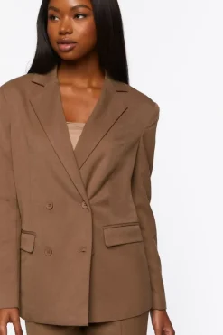 Notched Double-Breasted Blazer