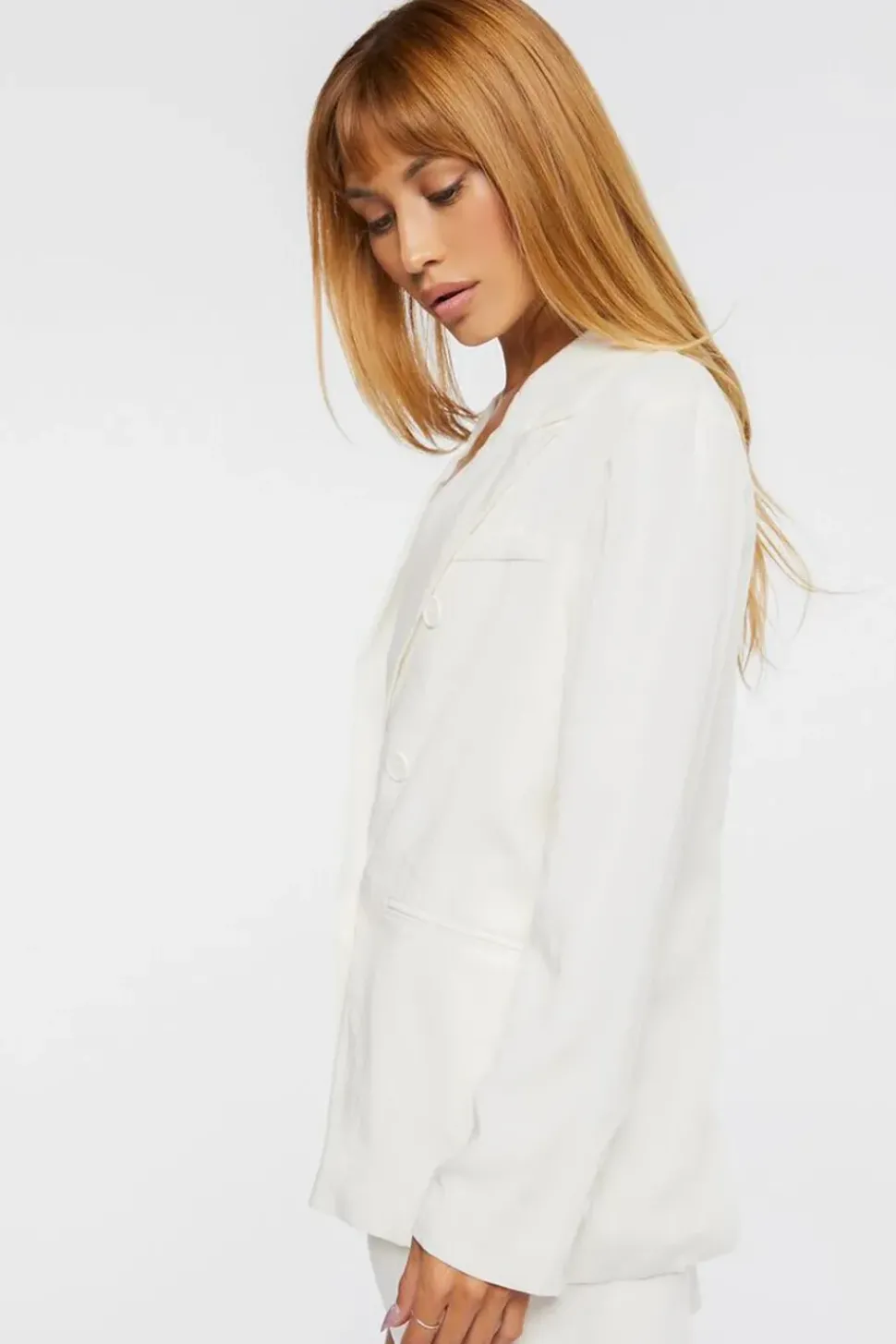Notched Double-Breasted Blazer