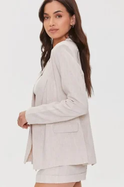 Notched Linen-Blend Blazer