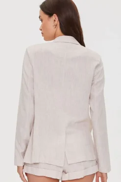 Notched Linen-Blend Blazer