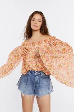 Off-The-Shoulder Floral Print Top