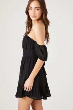 Off-The-Shoulder Flounce Mini Dress