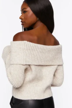 Off-The-Shoulder Foldover Sweater