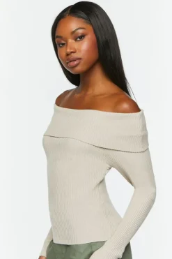 Off-The-Shoulder Sweater-Knit Top