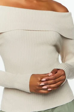 Off-The-Shoulder Sweater-Knit Top