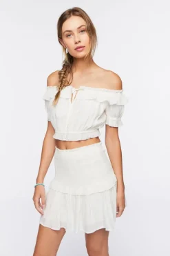 Off-The-Shoulder Top & Mini Skirt Set