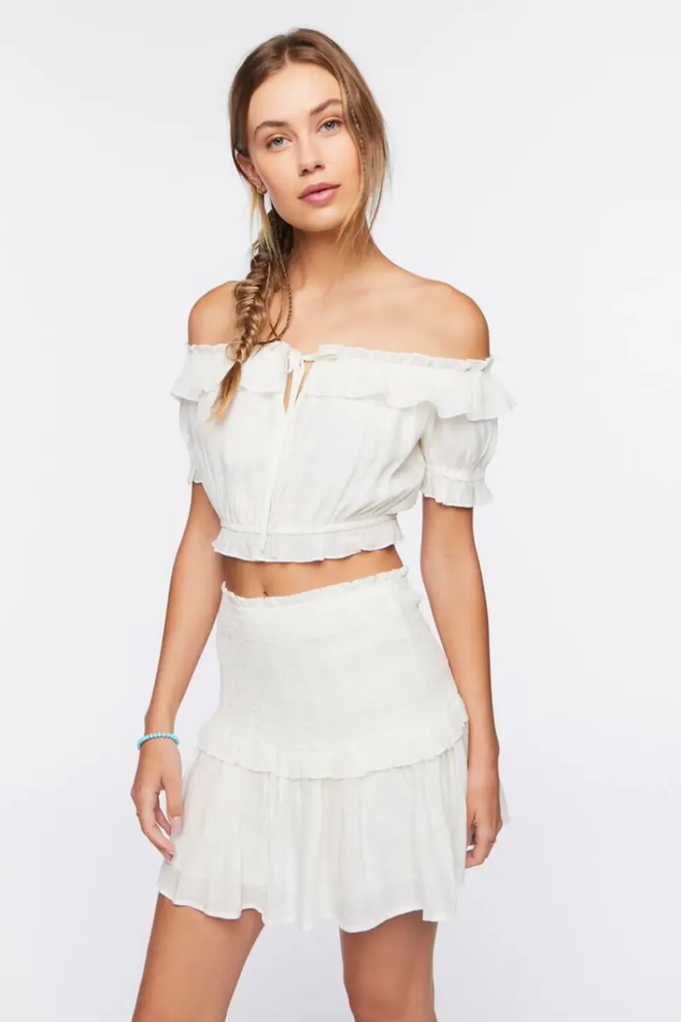 Off-The-Shoulder Top & Mini Skirt Set
