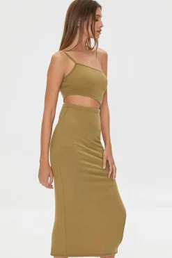 One-Shoulder Cami Midi Dress