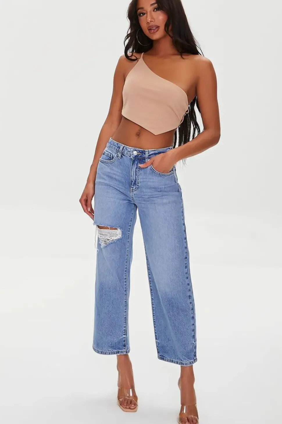 One-Shoulder Cropped Cami