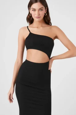 One-Shoulder Cutout Midi Dress
