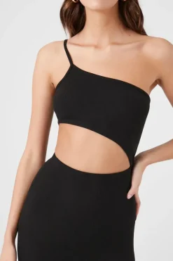 One-Shoulder Cutout Midi Dress