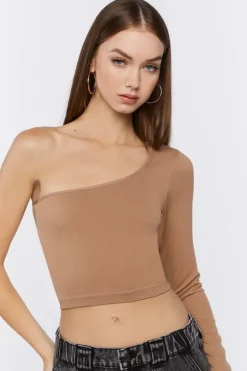 One-Shoulder Long Crop Top