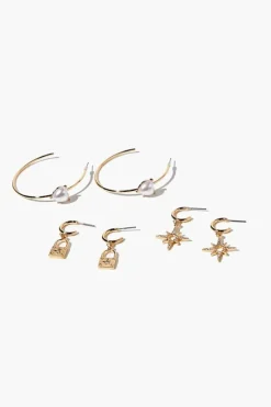 Open-End Hoop & Drop Earring Set