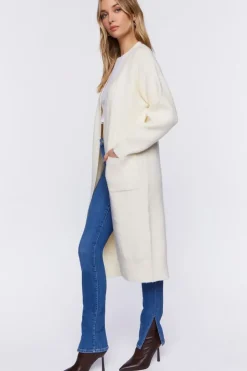 Open-Front Longline Cardigan Sweater