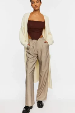Open-Front Longline Cardigan Sweater