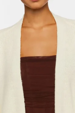 Open-Front Longline Cardigan Sweater